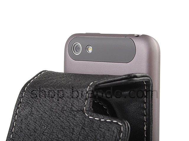 Brando Workshop Leather Case for HTC One V (Flip Top)