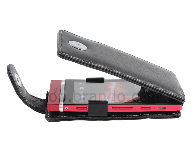 Brando Workshop Leather Case for Sony Xperia P LT22i (Flip Top)