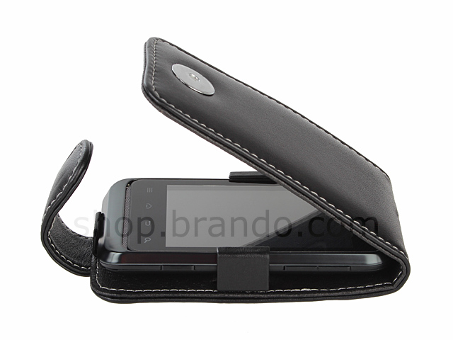 Brando Workshop Leather Case for Motorola Defy Mini XT320 (Flip Top)