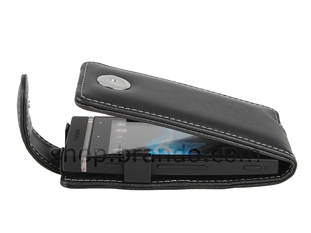 Brando Workshop Leather Case for Sony Xperia U ST25i (Flip Top)