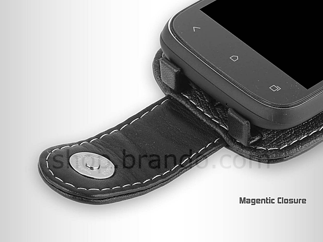 Brando Workshop Leather Case for HTC Desire C (Flip Top)