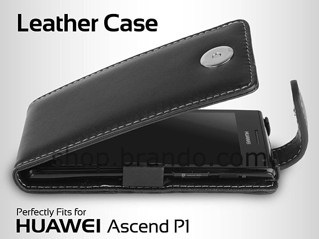 Brando Workshop Leather Case for Huawei Ascend P1 (Flip Top)