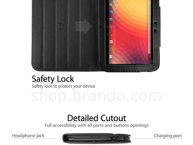 Brando Workshop Leather Case for Google Nexus 10 GT-P8110 (Side Open w/ magnet)
