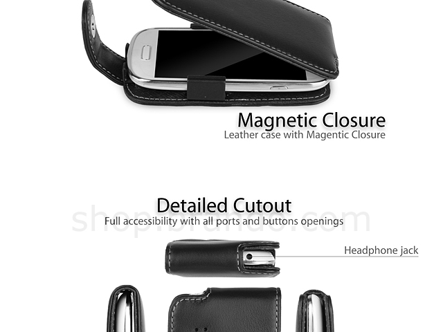 Brando Workshop Leather Case for Samsung Galaxy S III Mini I8190 (Flip Top)