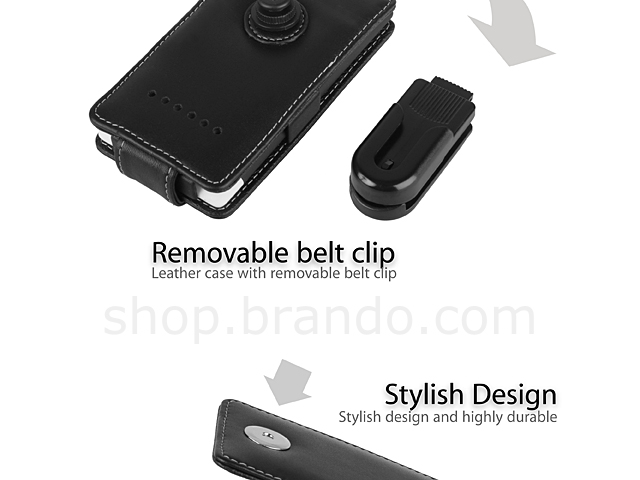 Brando Workshop Leather Case for HTC Windows Phone 8S (Flip Top)