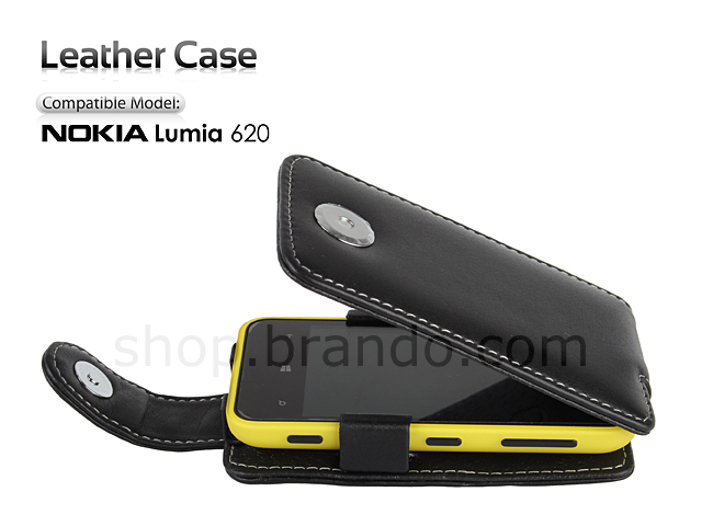 Brando Workshop Leather Case for Nokia Lumia 620 (Flip Top)