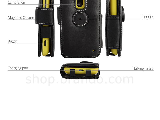 Brando Workshop Leather Case for Nokia Lumia 620 (Side Open)