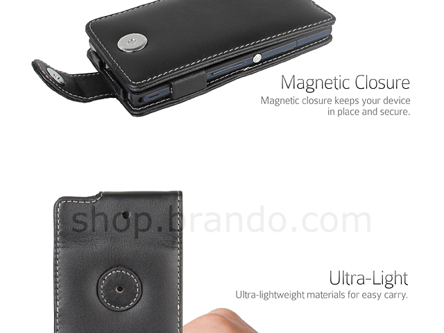 Brando Workshop Leather Case for Sony Xperia Z (Flip Top)