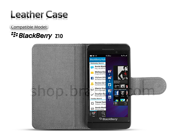 Brando Workshop Leather Case for Blackberry Z10 (Ultra-Thin Side Open)