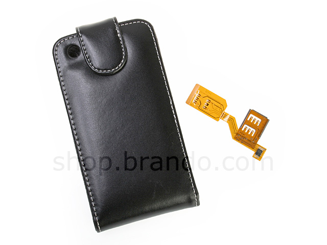 Dual Sim Protective Leather Case for iPhone 3G/3GS