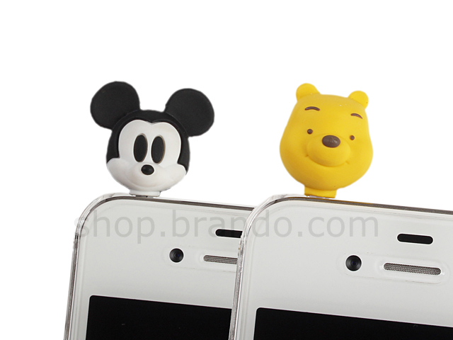Plug-in 3.5mm Earphone Jack Accessory - Mickey and Pooh