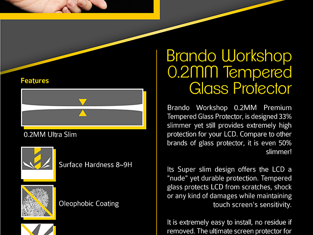 Brando Workshop 0.2mm Premium Tempered Glass Protector (iPhone SE)