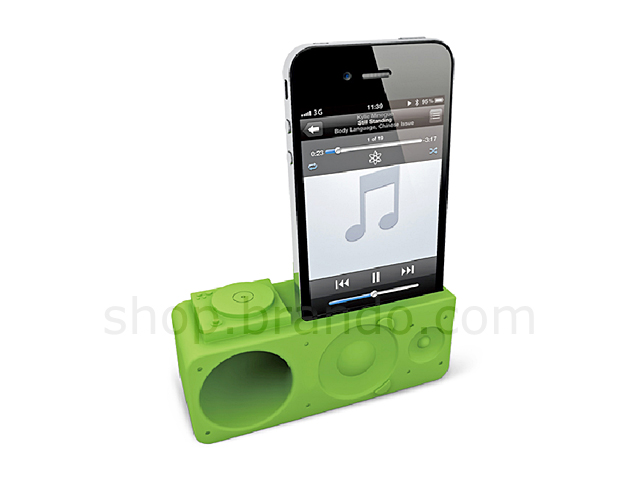 iPhone 4 Facetime Stand with Powerless BoomBox Amplifier