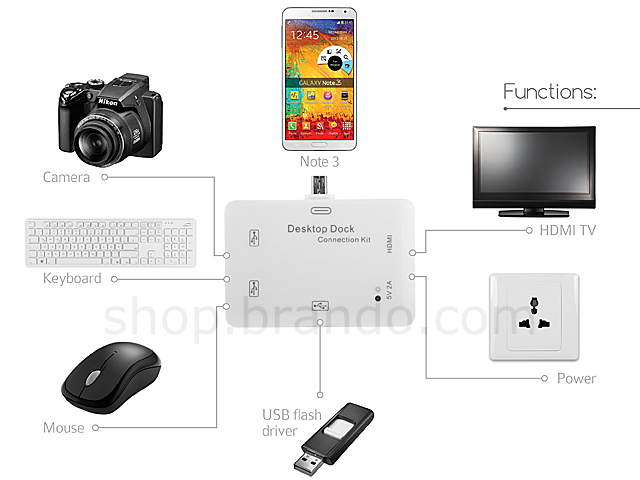 OTG Desktop Dock Connection Kit For Samsung Galaxy Note 3