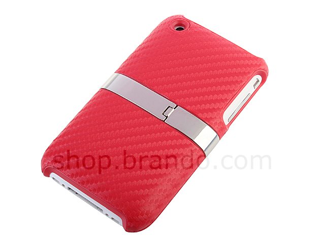 Elegant woven patterned hard case w/stand for iPhone 3G/3G S