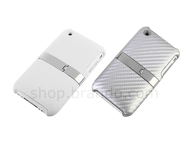 Elegant woven patterned hard case w/stand for iPhone 3G/3G S