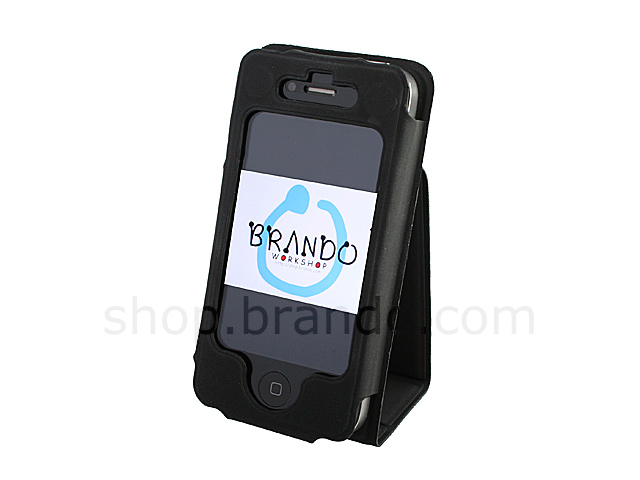 iPhone 4 Ultra-thin Rubber Case with Stand