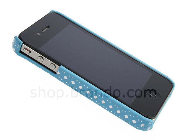 iPhone 4 Glittery Square Embossed Back Case