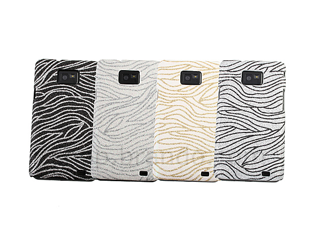 Samsung Galaxy S II Glitter Zebra-Stripe Back Case