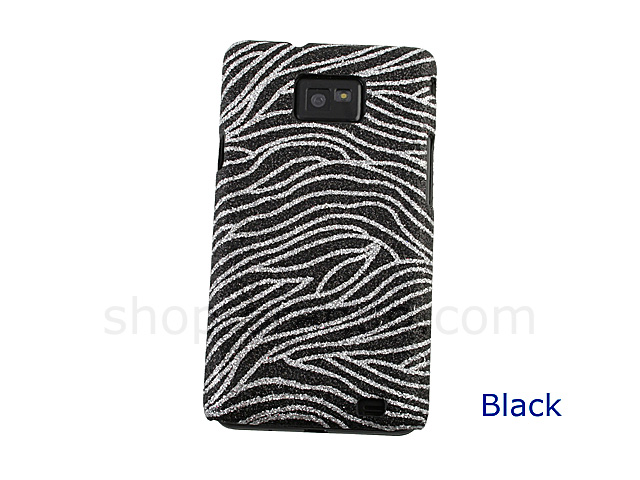 Samsung Galaxy S II Glitter Zebra-Stripe Back Case