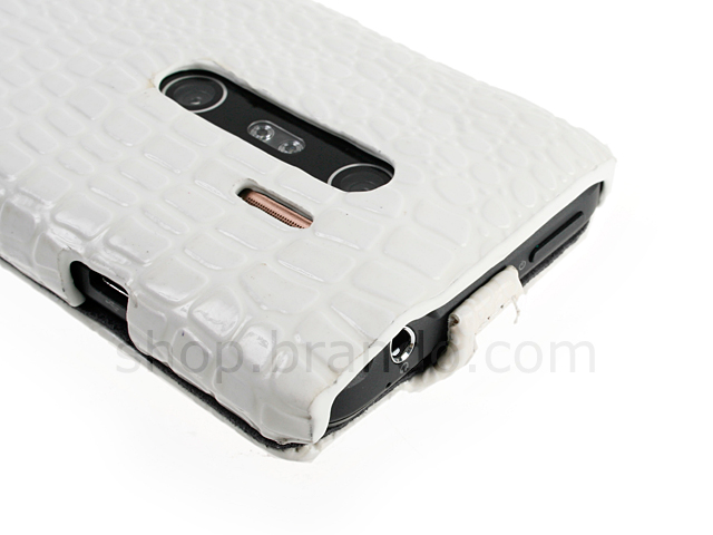HTC EVO 3D Crocodile Flip Top Leather Case