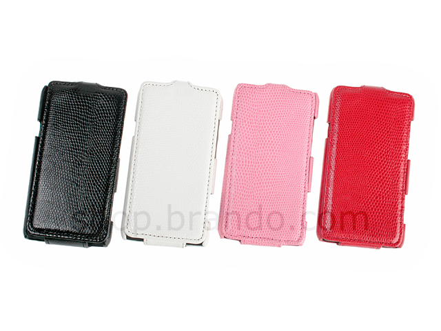HTC EVO 3D Snake Skin Flip Top Leather Case