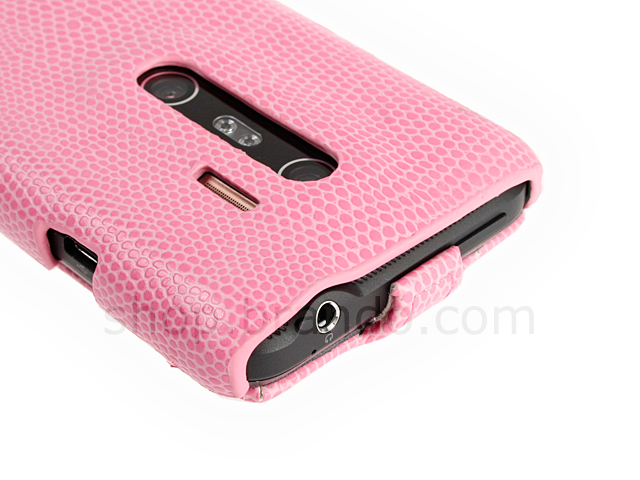 HTC EVO 3D Snake Skin Flip Top Leather Case