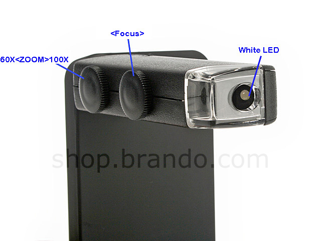 iPhone 4/4S 60X-100X Magnifying Microscope with Back Cover and Brightness LED