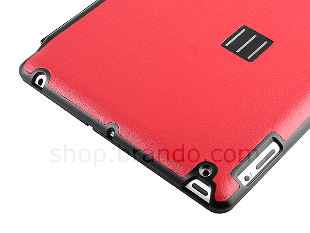 Foldable iPad 2 Hard Case with Artificial Leather Lining