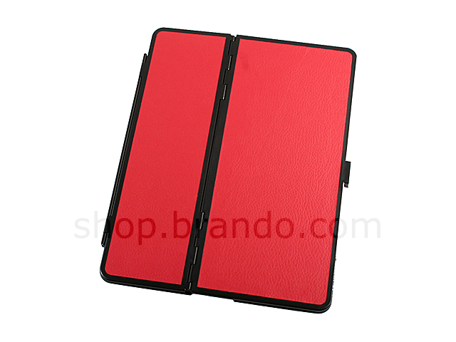 Foldable iPad 2 Hard Case with Artificial Leather Lining