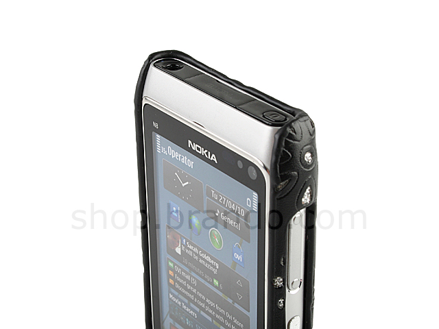 Nokia N8 Glittery Leaf Embossed Back Case