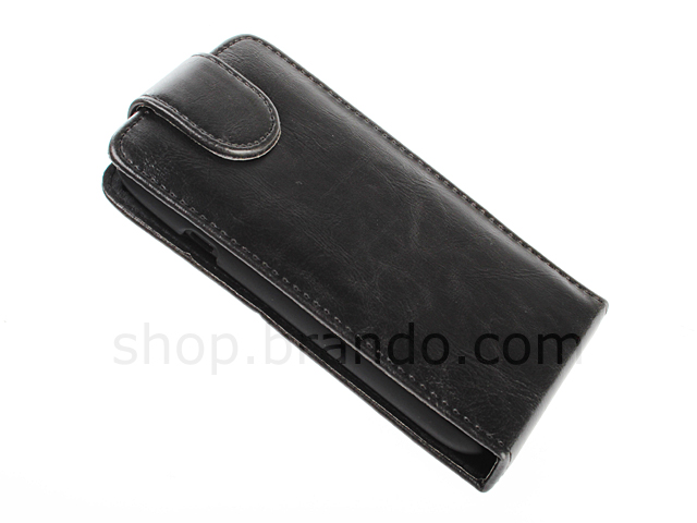 HTC One S Fashionable Flip Top Leather Case