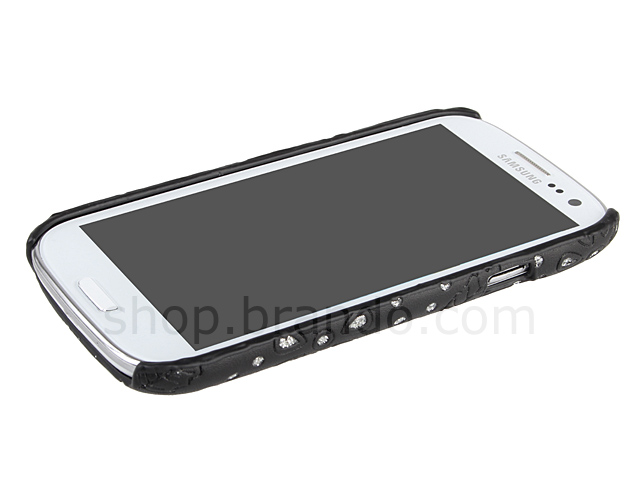Samsung Galaxy S III I9300 Glittery Leaf Embossed Back Case