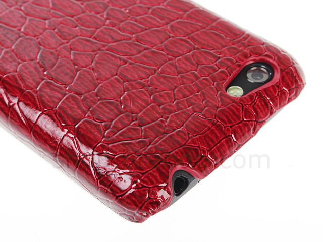 HTC One V Crocodile Leather Back Case