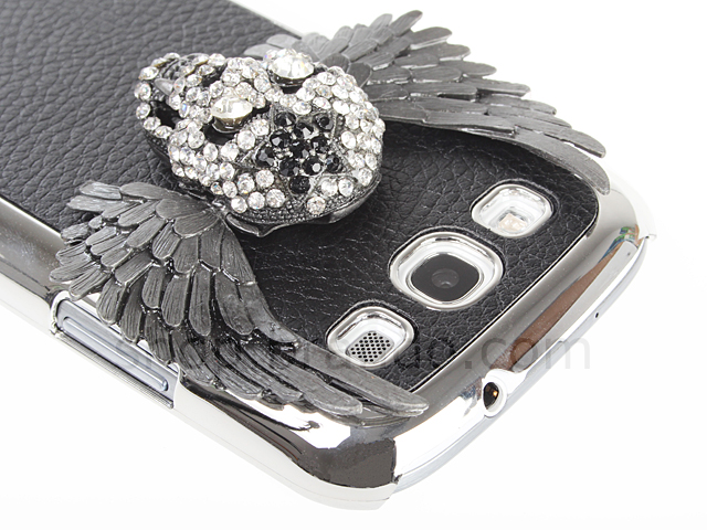 Samsung Galaxy S III I9300 Bling-Bling Skull Wings Back Case with Metallic Lining