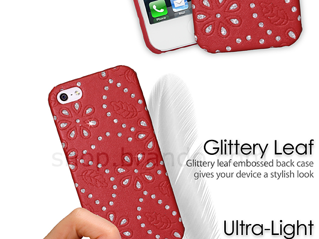 iPhone 5 / 5s / SE Glittery Leaf Embossed Back Case