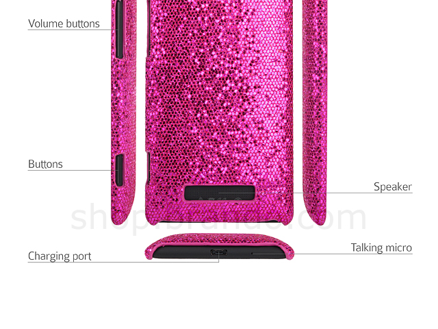 HTC Windows Phone 8X Glitter Plactic Hard Case