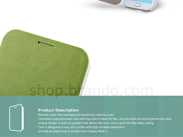 Zenus Samsung Galaxy Note II Walnutt Color Flip Case Series