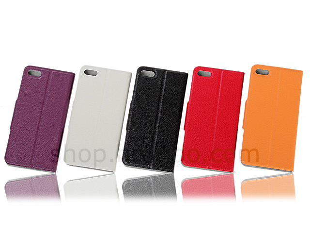 iPhone 5 / 5s / SE Ultra Slim Side Open Leather Case With Display Caller ID And Answer Call