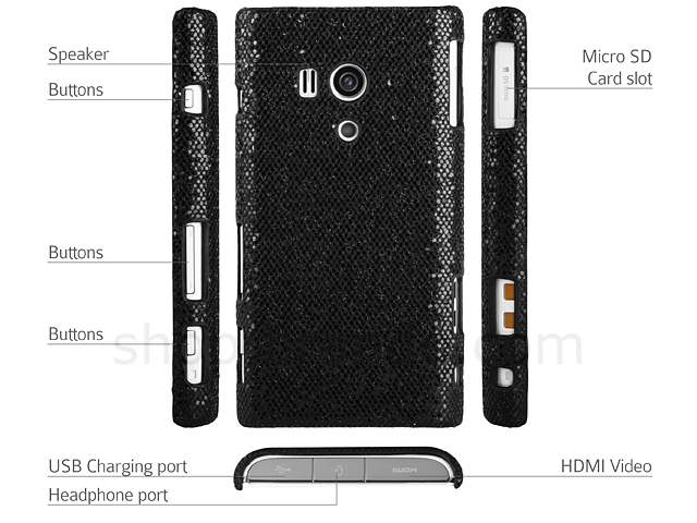 Sony Xperia acro S Glitter Plactic Hard Case