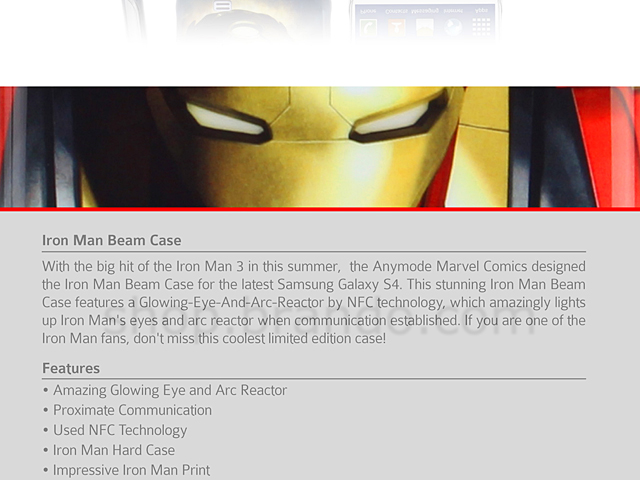 Samsung Galaxy S4 MARVEL Iron Man Beam Case