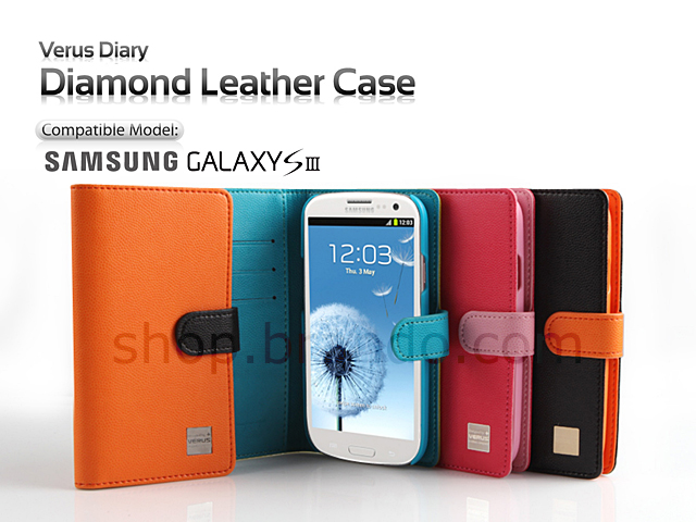 Verus Diary Diamond Leather Case for Samsung Galaxy S III