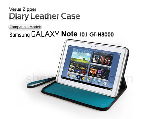 Verus Zipper Diary Leather Case for Samsung Galaxy Note 10.1