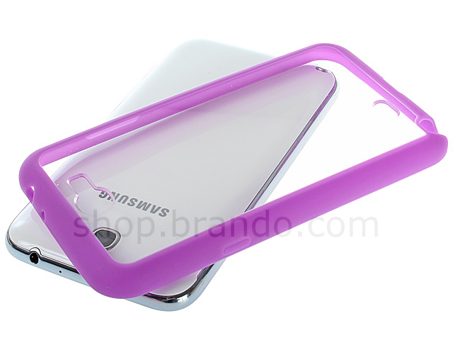 Samsung Galaxy Note II Transparent Case w/ Rubber Lining