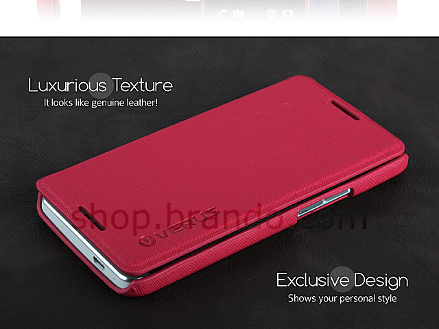 Verus View Slim Diary Saffiano Leather Case For HTC One