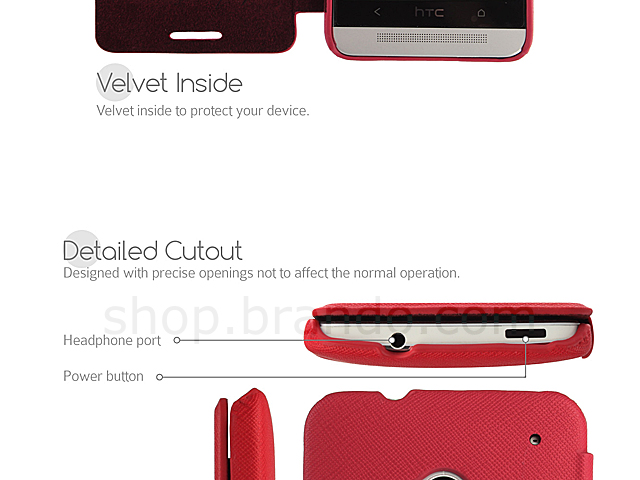 Verus View Slim Diary Saffiano Leather Case For HTC One