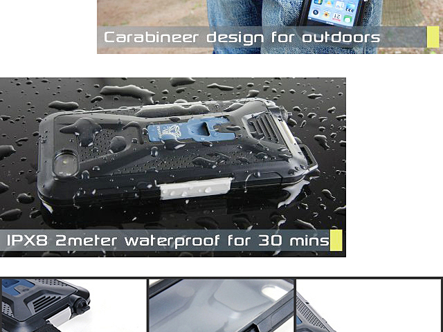 ARMOR-X Armor Case Series - 2 Meter Waterproof Protective Case with Audio Cable for iPhone 5/5s