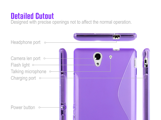 Sony Xperia C3 Wave Plastic Back Case