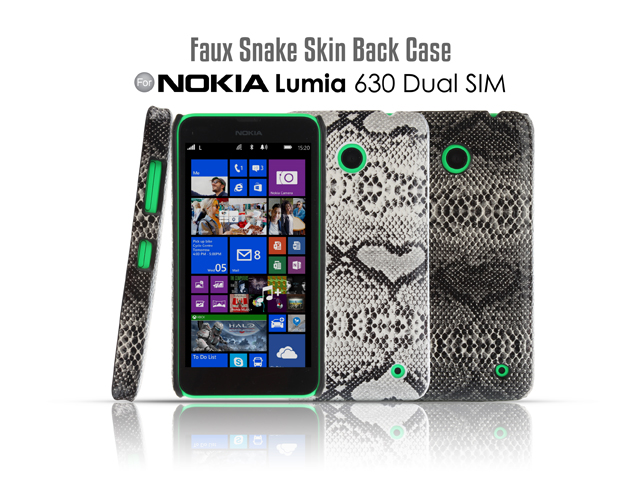 Nokia Lumia 630 Dual SIM Faux Snake Skin Back Case