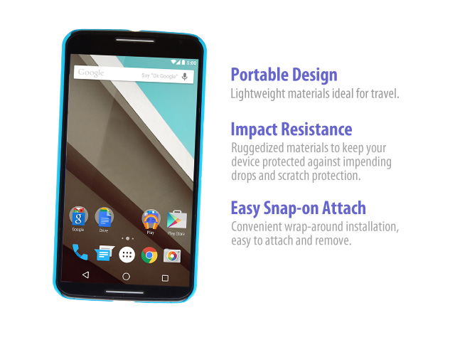 Google Nexus 6 Rubberized Back Hard Case